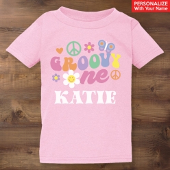 55% OFF: Groovy One Personalized Pink T-shirt