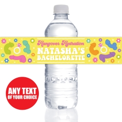 Groovy Bachelorette X-Rated PERSONALIZED Bottle Labels 10pk