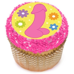 Groovy Bachelorette X-Rated Cupcake Icing Toppers 12pk