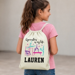 Gymnastics Life Personalized Drawstring Backpack