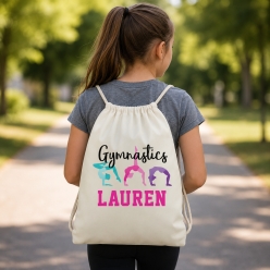Gymnastics Personalized Drawstring Backpack