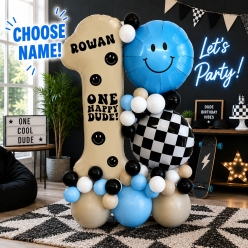 One Happy Dude Aifill PERSONALIZED Name Balloon Column