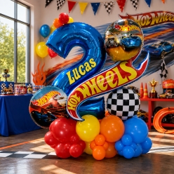 Hot Wheels 6 Ft Airfill Personalized Balloon Column Kit