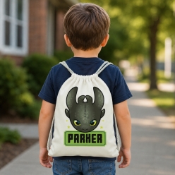 Cute Toothless Personalized Drawstring Backpack