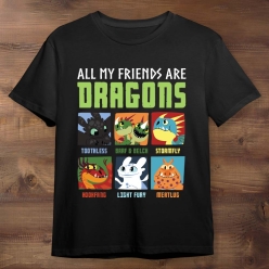 HTTYD My Friends Are Dragons Black T-shirt