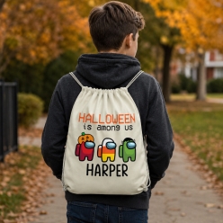 Halloween Among Us Character Drawstring Backpack