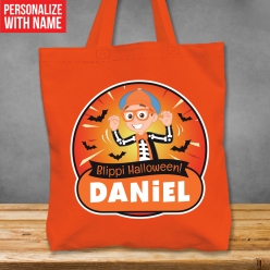 Premium XL Personalized Blippi Orange Halloween Bag