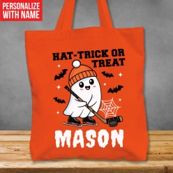 Premium XL Personalized Hockey Orange Treat Bag