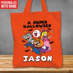 Premium XL Personalized Super Mario Trick or Treat Bag