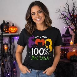 Hocus Pocus 100% That Witch Black T-shirt