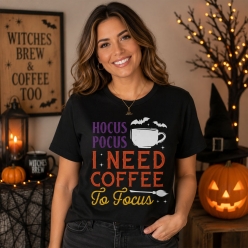 Hocus Pocus Coffee to Focus Black T-shirt
