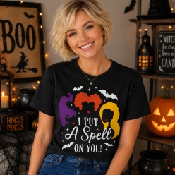 Hocus Pocus I Put A Spell On You Black T-shirt