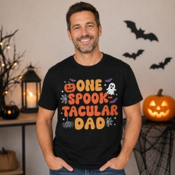 Spooktacular Dad Black T-shirt-Choose Size