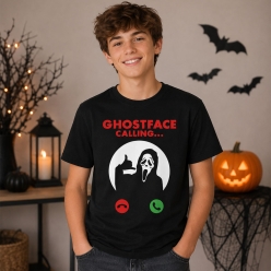 Scream Ghostface Calling Black T-shirt- All Sizes