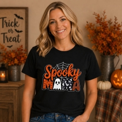 Spooky Mama Black T-shirt-Choose Size
