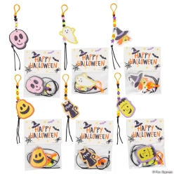 Halloween Character Beaded Backpack Clip Craft Kit-24Pk