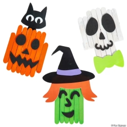 Halloween Characters Craft Stick Magnet Craft Kit-10 Pack