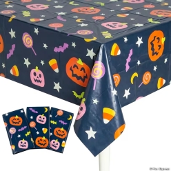 Frightfully Fun Halloween Disposable Plastic Tablecloths-3Pk