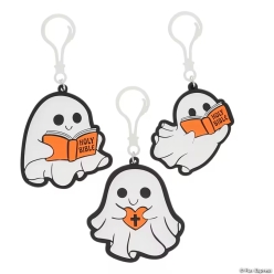 Religious Halloween Ghost Backpack Keychains-12Pk