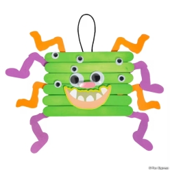 Halloween Spider Craft Stick Craft Kit-10Pk