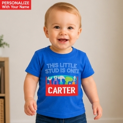 Handyman Stud 1st Personalized Blue T-shirt- Choose Size