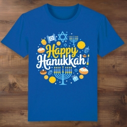 Happy Hanukkah Blue T-shirt