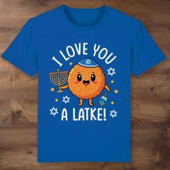 Hanukkah Love You a Latke Blue T-shirt