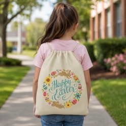 Happy Easter Drawstring Backpack