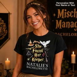 Found Her Keeper Personalized Black T-shirt- Choose Size