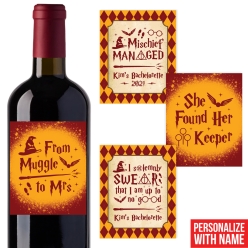 Harry Potter Bachelorette Personalized Wine Labels 4pk
