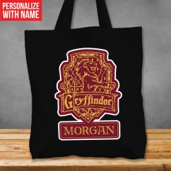 Premium XL Gryffindor Personalized Black Tote Bag
