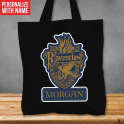 Premium XL Ravenclaw Personalized Black Tote Bag