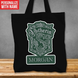 Premium XL Slytherin Personalized Black Tote Bag