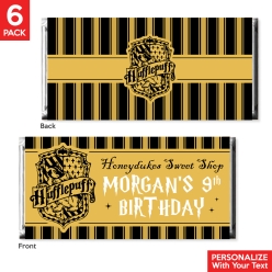 Personalized Harry Potter Hufflepuff Candy Bar Labels - 6pk