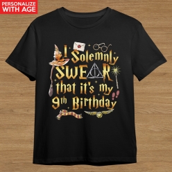 55% OFF: Solemnly Swear Bday Personalized Black T-shirt