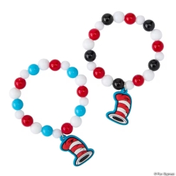 The Cat in the Hat Bead Bracelet with Charm-12Pk