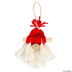 Santa Hat & Beard Yarn Christmas Ornaments-6Pk