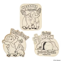 CYO Easter He Lives Wood Craft Kit-12Pk