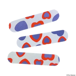 Heart Print Nail File Emery Boards - 12pcs