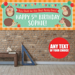 Hedgehog PERSONALIZED Giant Vinyl Keepsake Banner