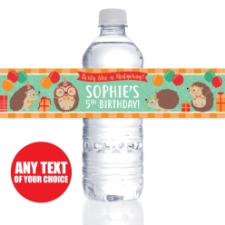 Hedgehog PERSONALIZED VINYL Bottle Labels - 10 PK