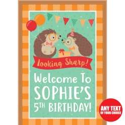 Hedgehog PERSONALIZED Giant Vinyl Keepsake Door Sign