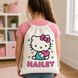Hello Kitty Personalized Drawstring Backpack