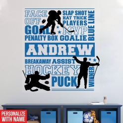 Hockey Blue Typography 24