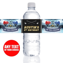 Hockey PERSONALIZED VINYL Bottle Labels - 10 PK