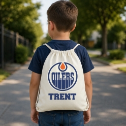 Edmonton Oilers Personalized Drawstring Backpack