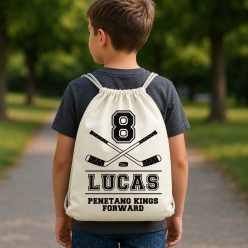 Hockey Personalized Player & Team Drawstring Backpack