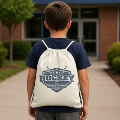 Hockey Crest Drawstring Backpack