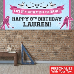 Hockey Girl PERSONALIZED Giant Vinyl Keepsake Banner