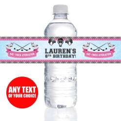 Hockey Girl PERSONALIZED VINYL Bottle Labels - 10 PK